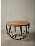 Couchtisch Sheesham Massivholz Industrial Design 60x39x60 cm