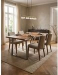 Esstisch Massivholz Metall Trapezgestell Baumkante Rechteckig, Akazie 180x90x76 cm