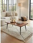 Couchtisch Sheesham Massivholz Baumkante 110x60x40 cm mit Metall-Gestell