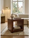 Couchtisch Dunkelbraun Massivholz Sheesham 50cm Landhaus-Stil