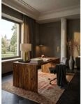 Schreibtisch Massivholz Ablage Landhausstil BOHA, Dunkelbraun 90x180x76 cm