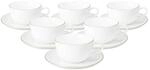 Seltmann Weiden Teetassen mit Untertassen Liberty Goldrand 280 ml 6er Set