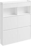 SoBuy Schuhschrank mit Schuhkipper und 2 Schubladen Wei&szlig; 98x19x120cm Minimalistisch