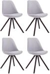 CLP 4er Set Retro-St&uuml;hle Toulouse Rund Mit Stoffbezug Und Sitzpolster I...
