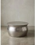 Couchtisch aus Aluminium im orientalischen Stil mit flachem Hammerschlag-Design,