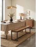 Sitzbank &ndash; Mango/Massivholz/Metall, 120x46x45 cm, ohne Lehne