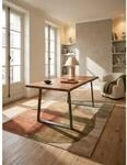 Schreibtisch Massivholz Baumkante mit Trapezgestell, Akazie 140x80x76 cm