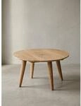 Couchtisch Akazien-Massivholz Rund 75x40cm, Vierbeinig Landhausstil