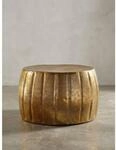 Couchtisch Rund Orientalisch in Goldfarbenem Aluminium, 60x36x60 cm