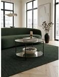 Couchtisch Glas/Metall Rund Modern 80x80x45 cm mit Stauraum & Ablagefach