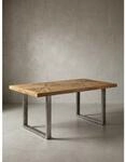 Esstisch Mango Massivholz Metallgestell Industrial, Braun 90x180x76 cm