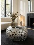 Couchtisch Rund 66x66x32 cm in Silber aus Metall im Modernen Design