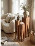 Beistelltisch 3er Set Massivholz Quadratisch Modern, Akazie 25x25x100 cm