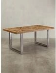 Esstisch Mango Massivholz Metallgestell Industrial, Braun 100x200x76 cm