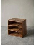 Beistelltisch &ndash; Massivholz Braun 43x43x30 cm mit Ablage