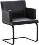 CLP Esszimmerstuhl Zavor Kunstleder schwarz - Farbe: schwarz, Gestellfarbe: schwarz