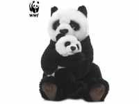 WWF Plüschtier Pandamutter mit Baby (28cm) lebensecht Kuscheltier Stofftier