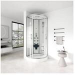 HOME DELUXE Duschkabine mit Wasserfall und R&uuml;ckenmassage WHITE PEARL - 90 x 90...