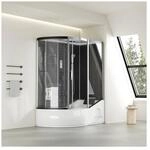HOME DELUXE Duschkabine mit Badewanne ALLIN 2IN1 - 170 x 90 Schwarz Links