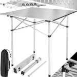 tectake&reg; Aluminium Campingtisch, klappbar, bodenschonende Kunststoffkappen, mit