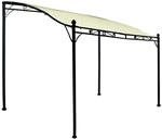 DEGAMO Anbaupavillon MANTOVA 3x2,5 Meter, Stahl dunkel, Plane PVC-beschichtet &eacute;cru