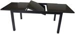 DEGAMO Ausziehtisch TORINO 150/210x90cm, Aluminium anthrazit + Glas schwarz