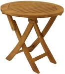 DEGAMO Klapp - Beistelltisch SAIGON 48cm rund, Eukalyptus ge&ouml;lt,