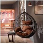 HOME DELUXE Polyrattan H&auml;ngesessel CIELO - Grau/Braun nur Korb