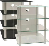 VCM Hifi M&ouml;bel Rack Schrank Phono Regal Alus&auml;ulen Glasb&ouml;den Ma&szlig;e H. 70 x B.