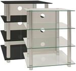 VCM Hifi M&ouml;bel Rack Schrank Phono Regal Alus&auml;ulen Glasb&ouml;den Ma&szlig;e H. 70 x B.