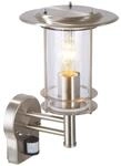 BRILLIANT Lampe York Au&szlig;enwandleuchte stehend Bewegungsmelder edelstahl 1x A60,