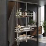tectake&reg; Duschablage, aus rostfreiem Edelstahl, mit 3 Ablagen, 30 x 21 x 80 cm