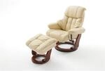 iNNoSeat by MCA + CALGARY Relaxer mit Hocker - versch. Farben - Creme/Walnuss