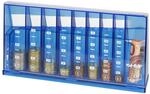 HMF 4710-05 M&uuml;nzsortierer Euro Spardose 24 x 5 x 12 cm, Blau