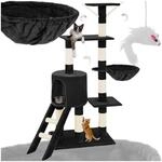 tectake&reg; Kratzbaum, 144 cm, mit Katzenhaus, inklusive Treppe, 3 Spielm&auml;usen und