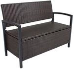 Garden Pleasure Parkbank Ferrara mit Staufach, Coffee
