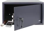 HMF 49204-11 Safe Tresor mit Schl&uuml;ssel, M&ouml;beltresor passend f&uuml;r Laptop und Ordner 