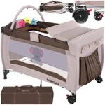 tectake&reg; Kinder Reisebett, klappbar und h&ouml;henverstellbar, 2 Rollen mit Bremsen,