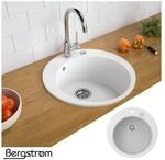 Granit Sp&uuml;le K&uuml;chensp&uuml;le Einbausp&uuml;le Sp&uuml;lbecken+Drehexcenter+Siphon Wei&szlig;