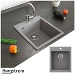 Granit Sp&uuml;le K&uuml;chensp&uuml;le Einbausp&uuml;le Sp&uuml;lbecken K&uuml;che + Siphon Grau