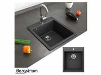 Granit Spüle Küchenspüle Einbauspüle Spülbecken Küche + Siphon Schwarz