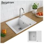 Sp&uuml;le K&uuml;chensp&uuml;le Einbausp&uuml;le Sp&uuml;lbecken+Drehexcenter+Siphon Wei&szlig;
