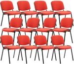 CLP 12er Set Besucherstuhl Ken Stoff - Farbe: rot
