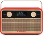 Nordmende Transita 120 Portables DAB+/UKW Retroradio, Akku, Tragegriff gr&uuml;n rot