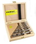 Famag Spiralbohrer Set f&uuml;r Holz, 7-teilig, HSS-G, 3-12 mm, Holz-Box, Holzbohrer