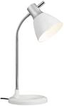 BRILLIANT Lampe Jan Tischleuchte silber/wei&szlig; 1x A60, E27, 40W, geeignet f&uuml;r