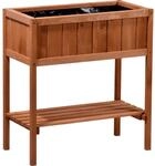 dobar Hochbeet mit Ablage, braun