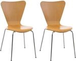 CLP 2x Konferenzstuhl Calisto Mit Holzsitz Und Stabilem Metallgestell I 2x