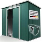 Juskys Metall Ger&auml;tehaus Ger&auml;teschuppen M mit Pultdach, Schiebet&uuml;r & Fundament