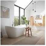 HOME DELUXE Freistehende Badewanne mit Whirlpoolfunktion OVALO PLUS - 180 x 90 cm